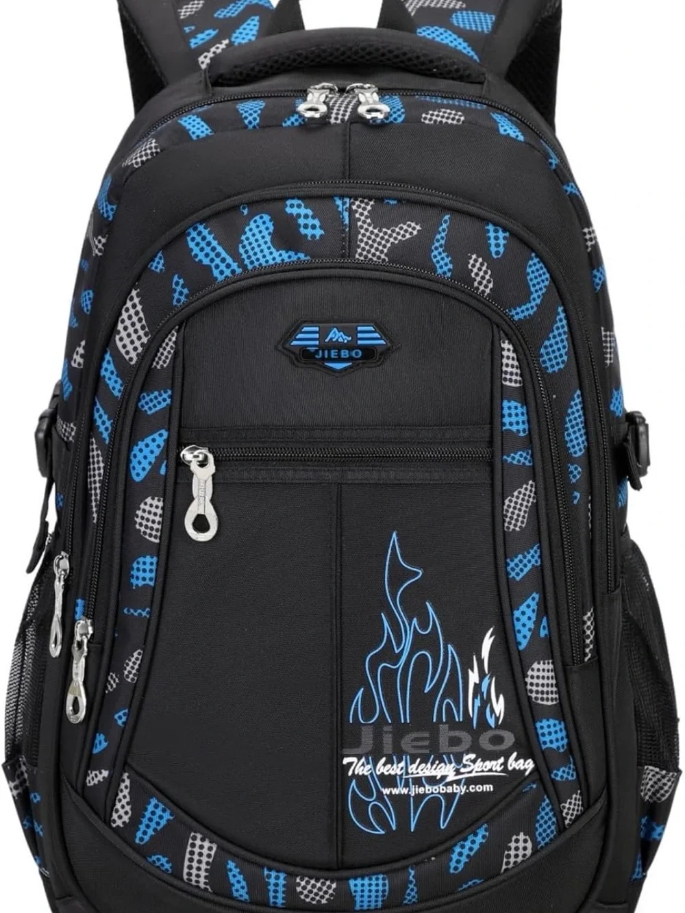 Kids Black & Blue Multi-Pocket Backpack